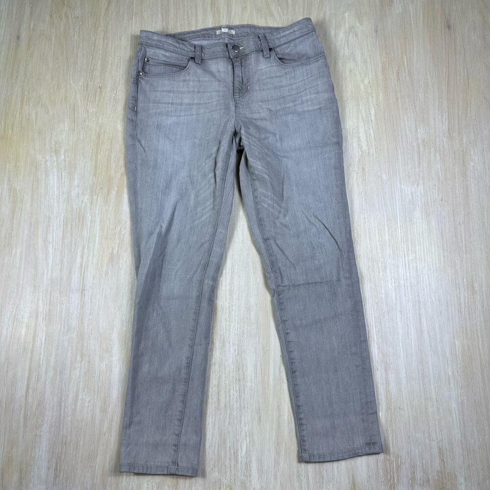 Eileen Fisher Gray Organic Cotton Mid Rise Denim Straight Leg Casual Jeans 6